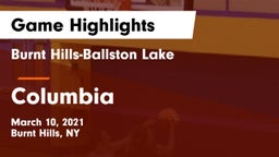 Burnt Hills-Ballston Lake  vs Columbia  Game Highlights - March 10, 2021