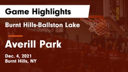 Burnt Hills-Ballston Lake  vs Averill Park  Game Highlights - Dec. 4, 2021