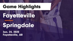 Fayetteville  vs Springdale  Game Highlights - Jan. 24, 2020