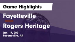 Fayetteville  vs Rogers Heritage  Game Highlights - Jan. 19, 2021