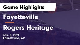 Fayetteville  vs Rogers Heritage  Game Highlights - Jan. 5, 2024