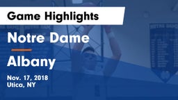 Notre Dame  vs Albany  Game Highlights - Nov. 17, 2018