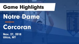 Notre Dame  vs Corcoran  Game Highlights - Nov. 27, 2018
