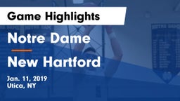 Notre Dame  vs New Hartford  Game Highlights - Jan. 11, 2019