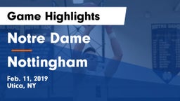 Notre Dame  vs Nottingham  Game Highlights - Feb. 11, 2019