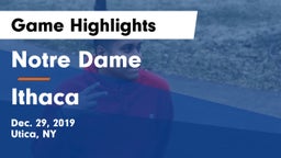 Notre Dame  vs Ithaca  Game Highlights - Dec. 29, 2019