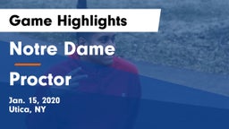 Notre Dame  vs Proctor  Game Highlights - Jan. 15, 2020