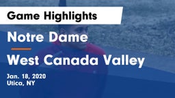 Notre Dame  vs West Canada Valley  Game Highlights - Jan. 18, 2020