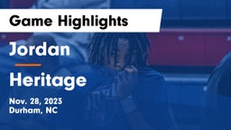 Jordan  vs Heritage  Game Highlights - Nov. 28, 2023