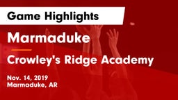 Marmaduke  vs Crowley's Ridge Academy Game Highlights - Nov. 14, 2019
