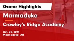 Marmaduke  vs Crowley's Ridge Academy Game Highlights - Oct. 21, 2021