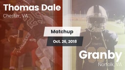 Matchup: Thomas Dale  vs. Granby  2018