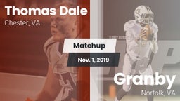 Matchup: Thomas Dale  vs. Granby  2019