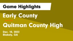 Early County  vs Quitman County High Game Highlights - Dec. 10, 2022