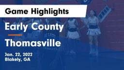 Early County  vs Thomasville  Game Highlights - Jan. 22, 2022