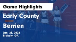 Early County  vs Berrien  Game Highlights - Jan. 28, 2022