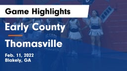 Early County  vs Thomasville  Game Highlights - Feb. 11, 2022