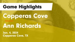 Copperas Cove  vs Ann Richards  Game Highlights - Jan. 4, 2024