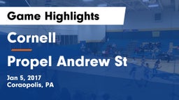 Cornell  vs Propel Andrew St Game Highlights - Jan 5, 2017
