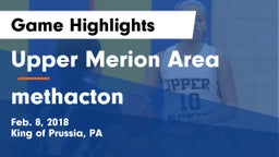 Upper Merion Area  vs methacton Game Highlights - Feb. 8, 2018