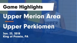Upper Merion Area  vs Upper Perkiomen  Game Highlights - Jan. 23, 2018