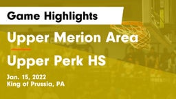 Upper Merion Area  vs Upper Perk HS  Game Highlights - Jan. 15, 2022