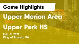 Upper Merion Area  vs Upper Perk HS Game Highlights - Feb. 5, 2022