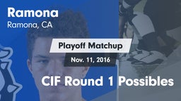 Matchup: Ramona  vs. CIF Round 1 Possibles 2016