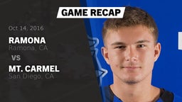 Recap: Ramona  vs. Mt. Carmel  2016