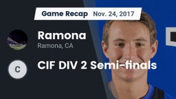 Recap: Ramona  vs. CIF DIV 2  Semi-finals 2017