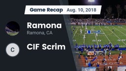 Recap: Ramona  vs. CIF Scrim 2018