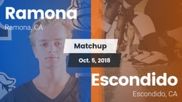 Matchup: Ramona  vs. Escondido  2018