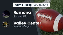 Recap: Ramona  vs. Valley Center  2018