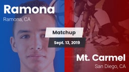 Matchup: Ramona  vs. Mt. Carmel  2019