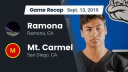 Recap: Ramona  vs. Mt. Carmel  2019