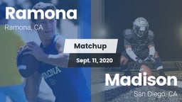 Matchup: Ramona  vs. Madison  2020