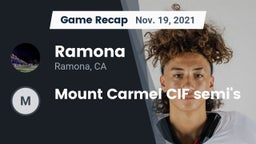 Recap: Ramona  vs. Mount Carmel CIF semi's 2021