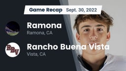 Recap: Ramona  vs. Rancho Buena Vista  2022