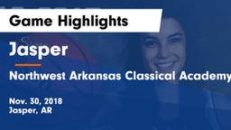 Jasper  vs Northwest Arkansas Classical Academy Game Highlights - Nov. 30, 2018