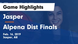 Jasper  vs Alpena Dist Finals Game Highlights - Feb. 16, 2019