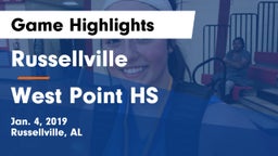 Russellville  vs West Point HS Game Highlights - Jan. 4, 2019