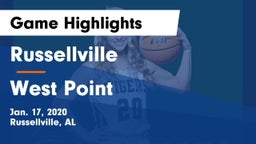 Russellville  vs West Point  Game Highlights - Jan. 17, 2020