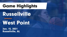 Russellville  vs West Point  Game Highlights - Jan. 15, 2021