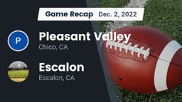 Recap: Pleasant Valley  vs. Escalon  2022