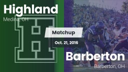 Matchup: Highland vs. Barberton  2016