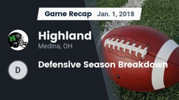 Recap: Highland  vs. Defensive Season Breakdown 2018