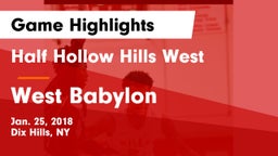 Half Hollow Hills West  vs West Babylon  Game Highlights - Jan. 25, 2018