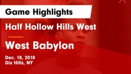 Half Hollow Hills West  vs West Babylon  Game Highlights - Dec. 18, 2018