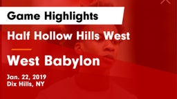 Half Hollow Hills West  vs West Babylon  Game Highlights - Jan. 22, 2019