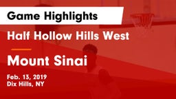 Half Hollow Hills West  vs Mount Sinai  Game Highlights - Feb. 13, 2019